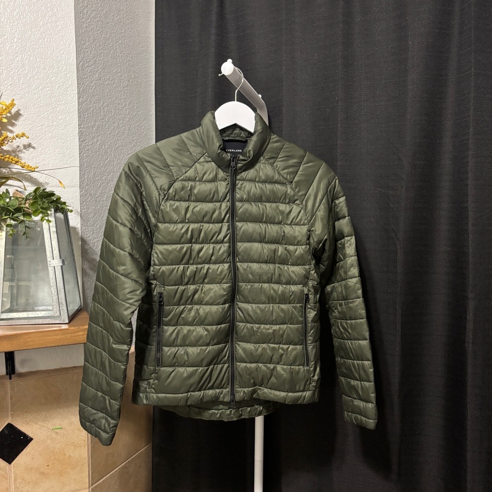 Everlane Olive Quilted Jacket